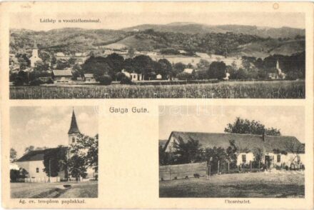 Galgaguta, Látkép, Vasútállomás, Evangélikus templom és paplak, utcakép, üzlet
