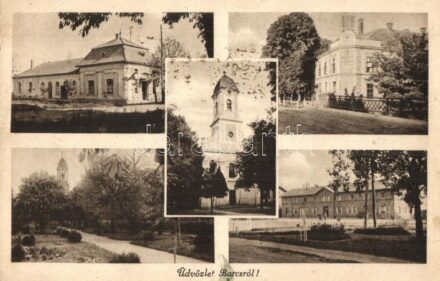 Barcs, templom, Dráva szálloda, vasútállomás (EK)