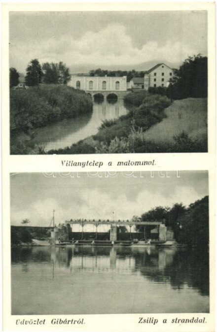 Gibárt, Villanytelep a malommal, Zsilip és strand a Hernád folyón