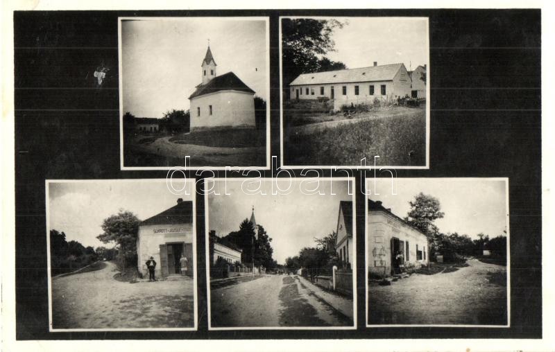 Orci, Római katolikus templom, utcakép, Schrott József üzlete (EK)