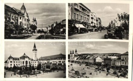 Marosvásárhely, Targu Mures; utcaképek, Splendid szálló, Kertész Rezső, Révész Béla rt. és Kalap Király üzlet / street views with shops, hotel