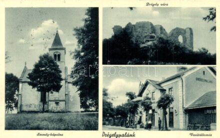 Drégelypalánk, Szondy kápolna, Drégely vára, Vasútállomás, kerékpárok, vasutasok (EK) + 'BALASSAGYARMAT-VÁC-BUDAPEST' mozgóposta