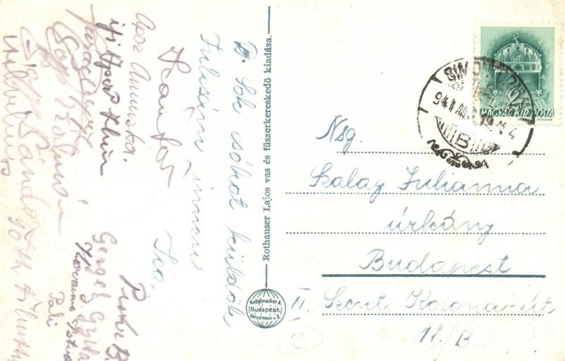 1941 Simontornya, vasútállomás, Sió részlet híddal, Bőrgyári Kultúrház, Szentháromság tér, Fried Imre villája, szőlészet, szálloda és étterem, Rothauser Endre üzlete és Rothauser Lajos kiadása (EK) - Image 2