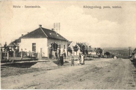 Hévízszentandrás (Hévíz), Körjegyzőség, posta, telefon, utca. Mérei Ignác kiadása