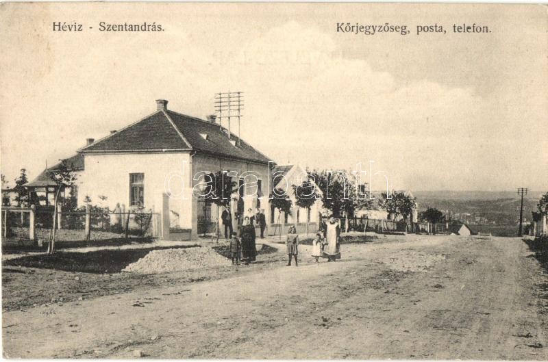 Hévízszentandrás (Hévíz), Körjegyzőség, posta, telefon, utca. Mérei Ignác kiadása