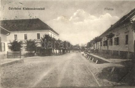 Kiskomárom (Zalakomár), Fő utca, Nagyvendéglő a Koronához, étterem. Kiadja Berger Samu