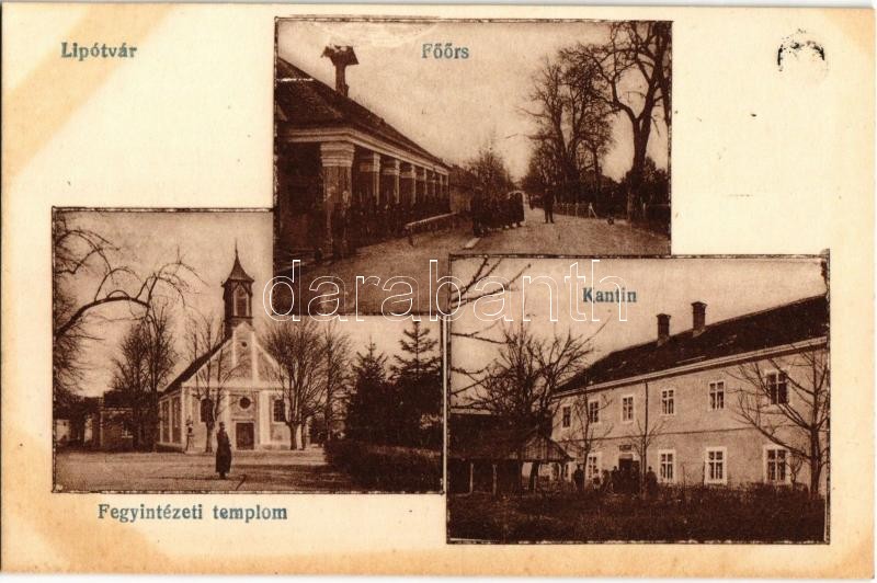 Lipótvár, Újvároska, Leopoldov; Főőrs, Fegyintézeti templom, Kantin / prison buildings, church, canteen, main guard office