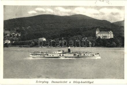 Zebegény, Duna, 'József főherceg' oldalkerekes gőzhajó, Dőry kastély