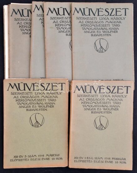 1914 a Művészet 13. évf. 1-10. lapszáma, számos érdekes írással
