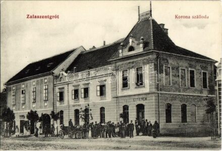Zalaszentgrót, Korona szálloda, kávéház és étterem, üzlet. Kiadja Nagy Sándor