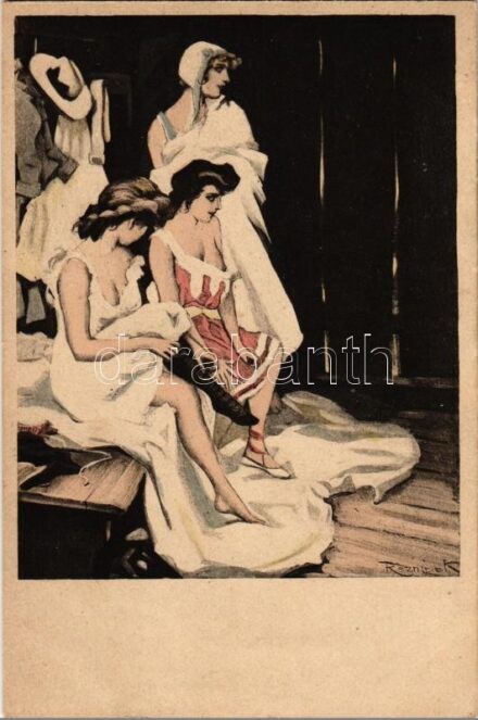 Gently erotic art postcard. Simplicissimus-Karte Serie VIII. No. 3. s: Reznicek