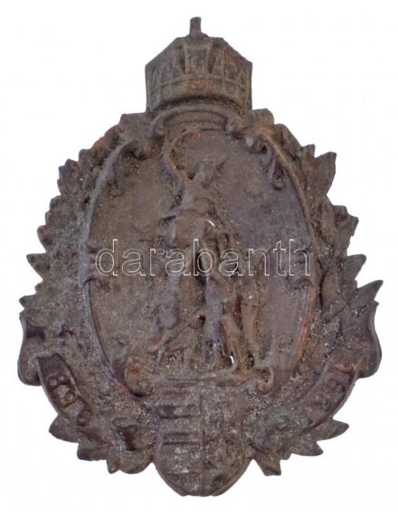 1896. '896-1896' Milleniumi Br lemezjelvény (55x41mm) T:2 / Hungary 1896. '896-1896' Br sheetmetal badge for the Hungarian Millenium (55x41mm) C:XF