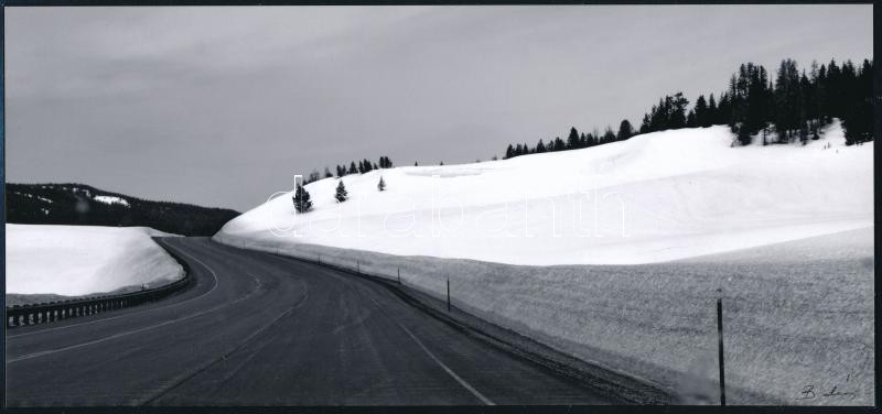 Balás István (1945- ): Út, művészi fotóprint, jelzett, 11x25 cm