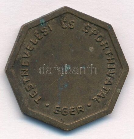 ~1950. 'Testnevelési és Sporthivatal - Eger' Br emlékérem zománcozott betéttel (29mm) T:2