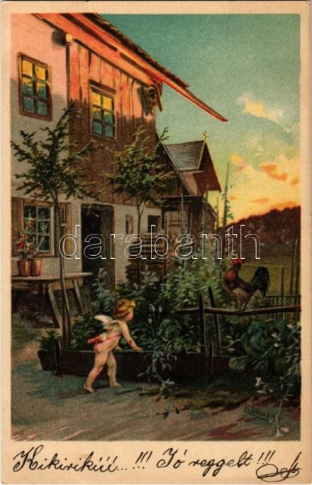 Art postcard with Cupido. Rafael Neuber S. 57. litho s: E. Döcker