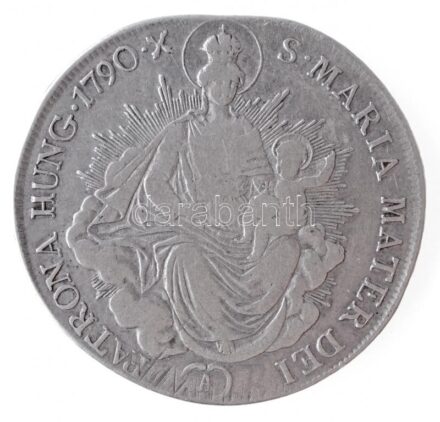 1790A 1/2 Tallér Ag 'II. Lipót' (13,84g) T:2- fülnyom? / Hungary 1790A 1/2 Thaler Ag 'Leopold II' (13,84g) C:VF ear mark? Huszár: 1912., Unger III.: 1345.
