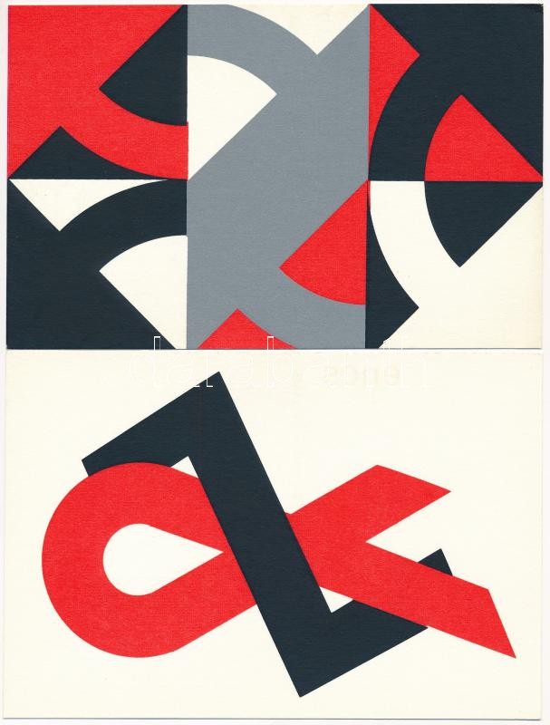 14 db MODERN művészlap az 1988-as Encsi Országos Amatőr Képzőművészeti Alkotótáborból / 14 modern art postcards from the National Amateur Fine Arts Creative Camp in 1988