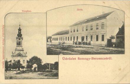 Berzence, Somogy-Berzencze; Kegyúri templom és zárda. Divald