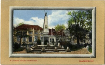 Gyulafehérvár, Karlsburg, Alba Iulia; A Custozzai ütközet emlékoszlopa. Weisz Bernát kiadása / Custozza-Denkmal / military monument