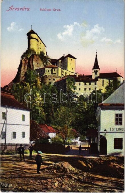 Árvaváralja, Oravsky Podzámok; Árva vára, Steindl üzlete. Feitzinger Ede No. 247. 1915. / Oravsky hrad / castle, shop