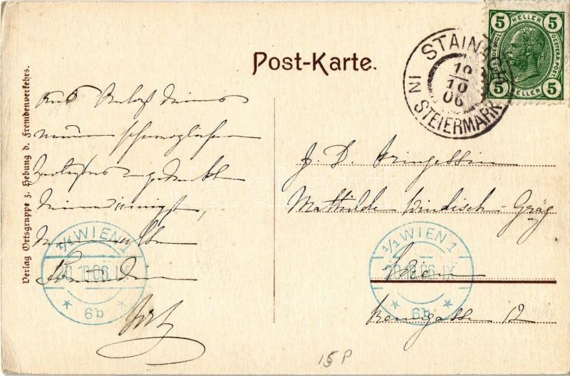 1906 Niederhofen (Stainach in Steiermark), Mausoleum a. fürstl. Familie Hohenlohe, Schloss Friedstein / mausoleum and castle (EK) - Image 2