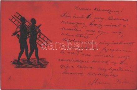 1899 New Year greeting with chimney sweepers. Emb.
