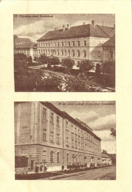 Eger, Káptalan utcai homlokzat, Dr. Szmrecsányi Lajos utcai homlokzat (15,2 cm x 10,4 cm)