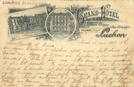 1903 Bagneres-de-Luchon, Le Grand Hotel / hotel, Art Nouveau (EK)