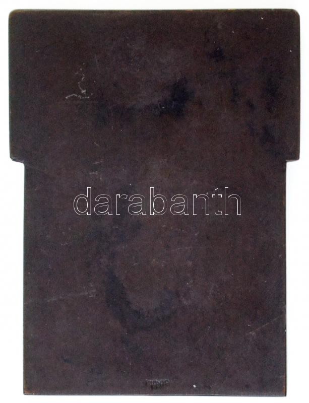 Berán Lajos (1882-1943) 1938. 'Magyar Sí Szövetség 1913-1938' Br plakett, hátlapon 'LUDVIG BP' gyártói jelzéssel (79x63mm) T:1-,2 - Image 2