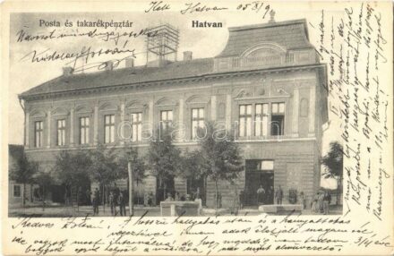 1905 Hatvan, Posta és Takarékpénztár. 307. Hoffmann M. L. kiadása