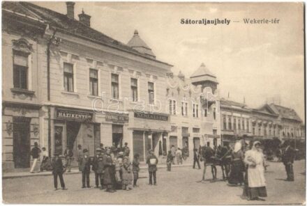 1916 Sátoraljaújhely, Wekerle tér, Magyar alföldi Gémes féle házikenyér, Frenkel Antal, Kerekes Pál, Lukács üzlete. Ifj. Deutsch Mór kiadása