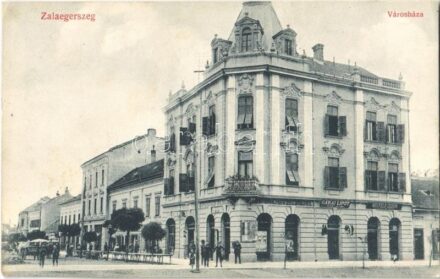 Zalaegerszeg, Városháza, Heincz, Garai Lipót, Neufeld Izidor üzlete, Breisach Sámuel könyvnyomdája és saját kiadása