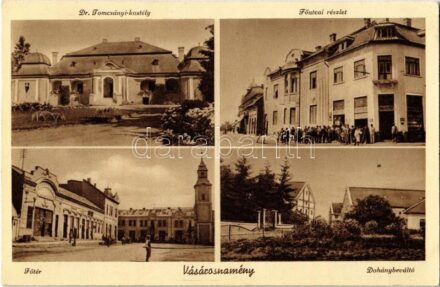 Vásárosnamény, Dr. Tomcsányi kastély, Fő utca, üzlet, Fő tér, Dohánybeváltó. Klein Lajos kiadása