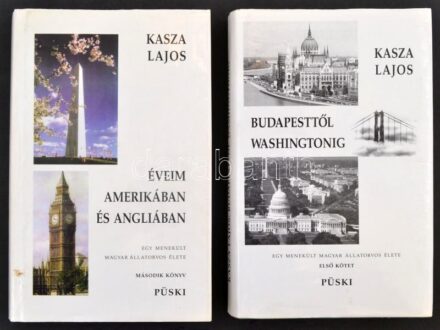 Kasza Lajos: Egy menekült magyar állatorvos élete. I-II. köt. I. köt.: Budapesttől Washingtonig. II. köt.: Éveim Amerikában és Angliában. Bp., 1997-1998., Püski. Kiadói egészvászon-kötés, kiadói papír védőborítóban. A szerző