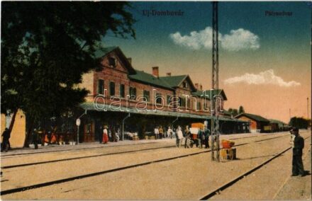 Dombóvár, Újdombóvár vasútállomás, pályaudvar. Vasúti Levelezőlapárusítás 1. sz.-1918.