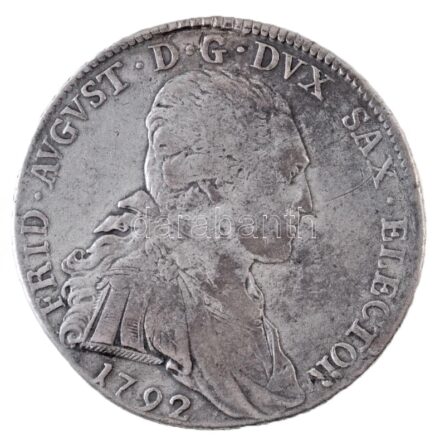 Német Államok / Szászország-Albertine 1792IEC 2/3T Ag 'III. Frigyes Ágost' Drezda (13,85g) T:2- kis ph., juszt. / German States / Saxony-Albertine 1792IEC 2/3 Thaler Ag 'Friedrich August III' Dresden (13,85g) C:XF,VF small edge error, justired