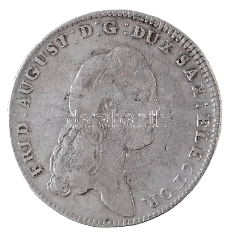 Német Államok / Szászország-Albertine 1790IEC 1/3T Ag 'III. Frigyes Ágost' Drezda (6,98) T:2,2- / German States / Saxony-Albertine 1790IEC 1/3 Thaler Ag 'Friedrich August III' Dresden (6,98g) C:XF,VF Krause KM# 1010