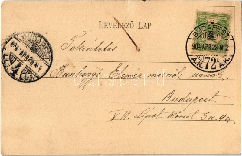 1904 Budapest VIII. József körút, Baross kávéház, villamos, bor és sörcsarnok. Divald Károly 641. - Image 2