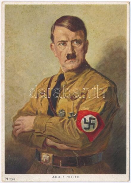 Adolf Hitler, NSDAP German Nazi Party propaganda, swastika. F. A. Ackermanns Kunstverlag Nr. 7064. s: Hans Toepper