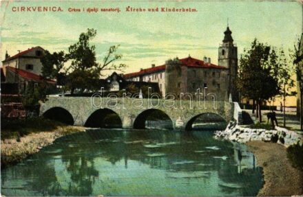 Crikvenica, Cirkvenica; Gyermekotthon, árvaház, templom. Ed. Feitzinger Quarn. Nr. 106. / Kirche, Kinderheim / children's home, orphanage, church (EK)