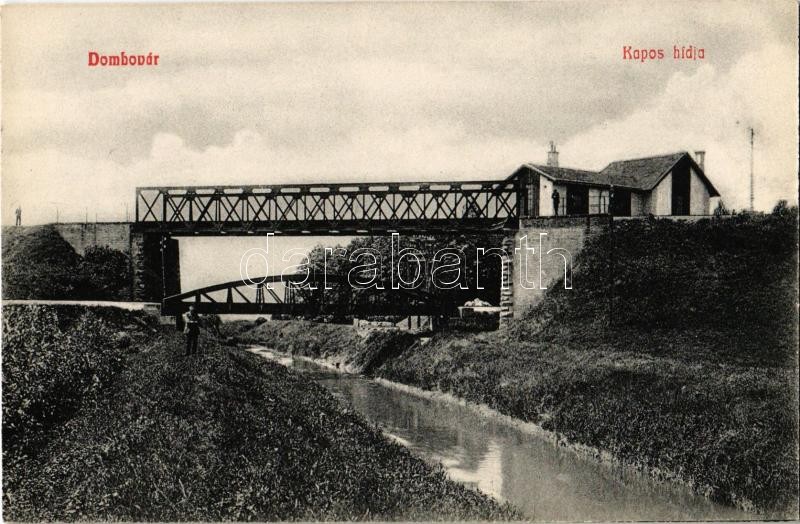 Dombóvár, Kapos kettő vasúti hídja, közúti híd. Bruck Sándor 71.