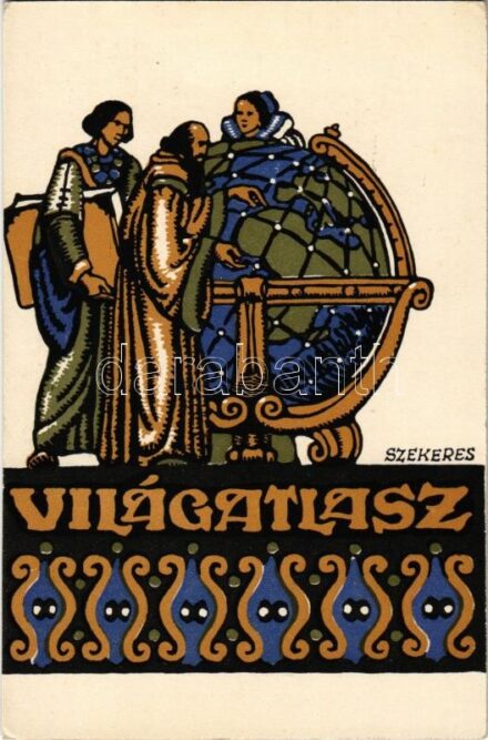 Világatlasz reklám. Hátoldalon megrendelőlap / Hungarian publishing house advertisement s: Szekeres B.
