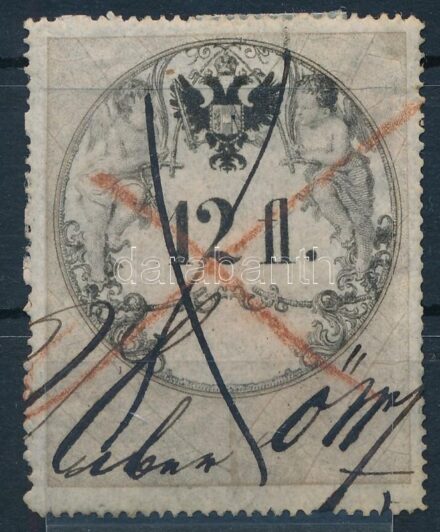 1858 12 Fl illetékbélyeg (25 000)