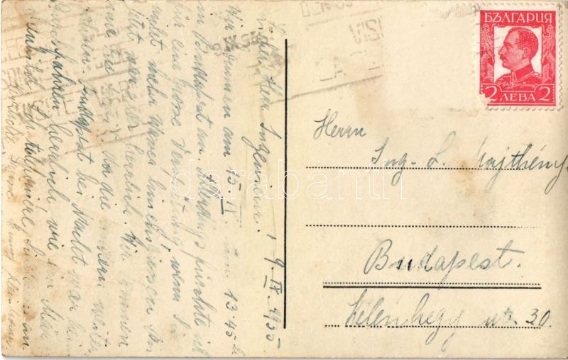 1935 Constantinople, Istanbul; Galata Köprüsü / street, bridge, trams - Image 2