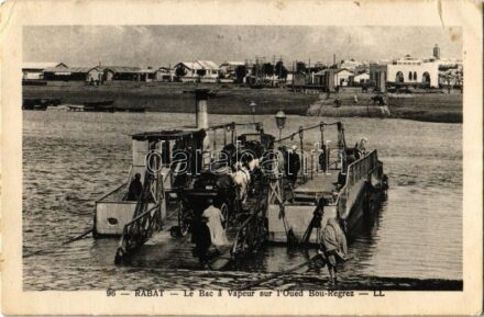 Rabat, Le Bac a Vapeur sur l'Oued Bou-Regrez / steam ferry (EK)