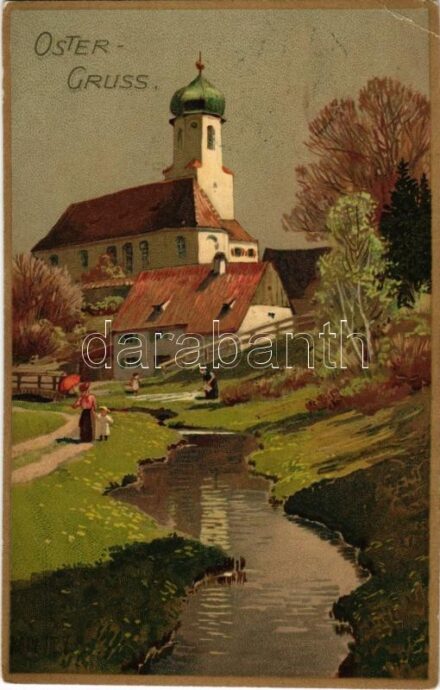 1907 'Osterstimmung' Meissner & Buch Künstler-Postkarten Serie 1461. litho s: Paul Hey (EK)