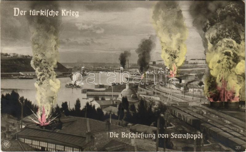 Der türkische Krieg, die Beschiessung von Sevastopol / Greco-Turkish War, bombing of Sevastopol
