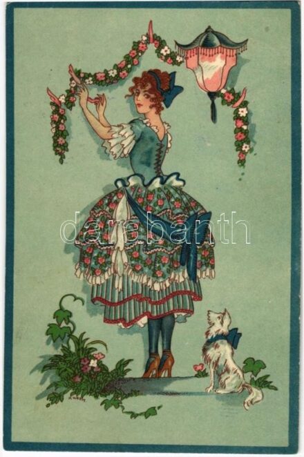 1922 Art Nouveau lady litho 2009. s: K. Worm