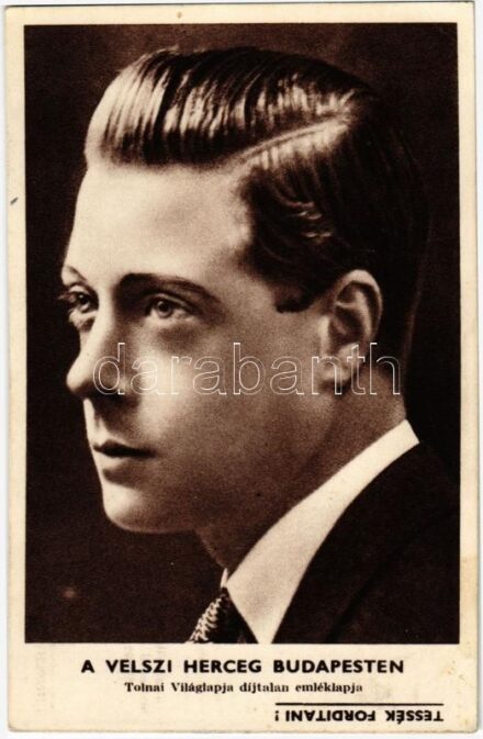A velszi herceg Budapesten. A Tolnai Világlapja díjtalan emléklapja / Edward VIII, Prince of Wales visiting Budapest