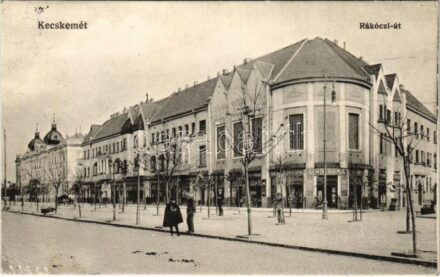 1915 Kecskemét, Rákóczi út, Lőwy Soma és Dávid Bertalan üzlete. Fekete Gyula kiadása